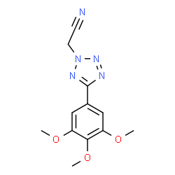 ChemSpider 2D Image | [5-(3,4,5-Trimethoxyphenyl)-2H-tetrazol-2-yl]acetonitrile | C12H13N5O3