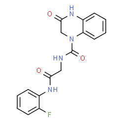 ChemSpider 2D Image | 1(2H)-quinoxalinecarboxamide, N-[2-[(2-fluorophenyl)amino]-2-oxoethyl]-3-hydroxy- | C17H15FN4O3