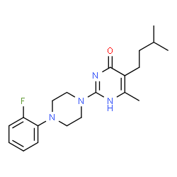ChemSpider 2D Image | 4-pyrimidinol, 2-[4-(2-fluorophenyl)-1-piperazinyl]-6-methyl-5-(3-methylbutyl)- | C20H27FN4O