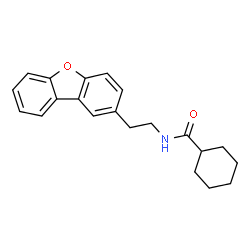 ChemSpider 2D Image | N-[2-(2-Dibenzofuranyl)ethyl]cyclohexanecarboxamide | C21H23NO2