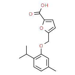 ChemSpider 2D Image | 5-[(2-Isopropyl-5-methylphenoxy)methyl]-2-furoic acid | C16H18O4