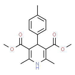 ChemSpider 2D Image | 2,6-Dimethyl-3,5-dicarbomethoxy-4-(4-methylphenyl)-1,4-dihydropyridine | C18H21NO4
