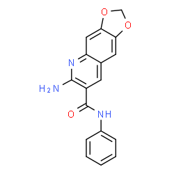 ChemSpider 2D Image | 6-amino-N-phenyl-[1,3]dioxolo[4,5-g]quinoline-7-carboxamide | C17H13N3O3