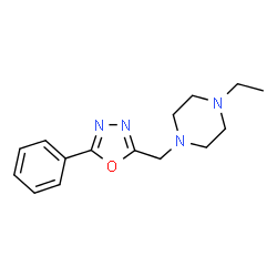 ChemSpider 2D Image | 1-Ethyl-4-[(5-phenyl-1,3,4-oxadiazol-2-yl)methyl]piperazine | C15H20N4O