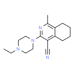 ChemSpider 2D Image | 3-(4-Ethyl-1-piperazinyl)-1-methyl-5,6,7,8-tetrahydro-4-isoquinolinecarbonitrile | C17H24N4