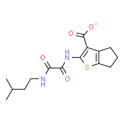 ChemSpider 2D Image | 2-({[(3-Methylbutyl)amino](oxo)acetyl}amino)-5,6-dihydro-4H-cyclopenta[b]thiophene-3-carboxylate | C15H19N2O4S