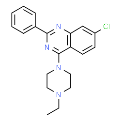 ChemSpider 2D Image | 7-Chloro-4-(4-ethyl-1-piperazinyl)-2-phenylquinazoline | C20H21ClN4