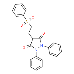 ChemSpider 2D Image | 1,2-Diphenyl-4-[2-(phenylsulfonyl)ethyl]-3,5-pyrazolidinedione | C23H20N2O4S