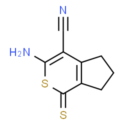 ChemSpider 2D Image | 3-Amino-1-thioxo-1,5,6,7-tetrahydrocyclopenta[c]thiopyran-4-carbonitrile | C9H8N2S2