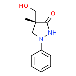 ChemSpider 2D Image | (4R)-4-(Hydroxymethyl)-4-methyl-1-phenyl-3-pyrazolidinone | C11H14N2O2
