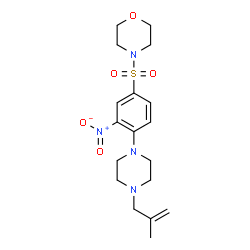 ChemSpider 2D Image | 4-({4-[4-(2-Methyl-2-propen-1-yl)-1-piperazinyl]-3-nitrophenyl}sulfonyl)morpholine | C18H26N4O5S