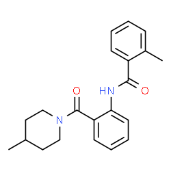 ChemSpider 2D Image | 2-Methyl-N-{2-[(4-methyl-1-piperidinyl)carbonyl]phenyl}benzamide | C21H24N2O2