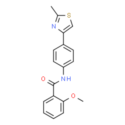 ChemSpider 2D Image | 2-Methoxy-N-[4-(2-methyl-1,3-thiazol-4-yl)phenyl]benzamide | C18H16N2O2S