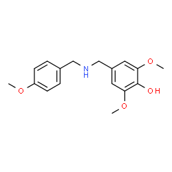 ChemSpider 2D Image | 2,6-Dimethoxy-4-{[(4-methoxybenzyl)amino]methyl}phenol | C17H21NO4