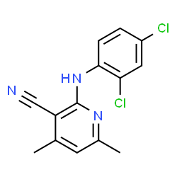 ChemSpider 2D Image | 2-[(2,4-Dichlorophenyl)amino]-4,6-dimethylnicotinonitrile | C14H11Cl2N3