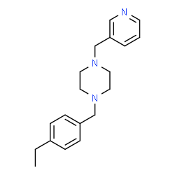 ChemSpider 2D Image | 1-(4-Ethylbenzyl)-4-(3-pyridinylmethyl)piperazine | C19H25N3