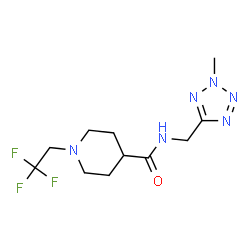 ChemSpider 2D Image | N-[(2-Methyl-2H-tetrazol-5-yl)methyl]-1-(2,2,2-trifluoroethyl)-4-piperidinecarboxamide | C11H17F3N6O