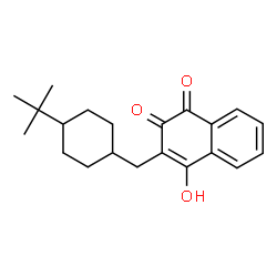 ChemSpider 2D Image | 4-Hydroxy-3-{[4-(2-methyl-2-propanyl)cyclohexyl]methyl}-1,2-naphthalenedione | C21H26O3