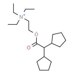 ChemSpider 2D Image | 2-((Dicyclopentylacetyl)oxy)-N,N,N-triethylethanaminium | C20H38NO2