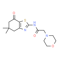 ChemSpider 2D Image | N-(5,5-Dimethyl-7-oxo-4,5,6,7-tetrahydro-1,3-benzothiazol-2-yl)-2-(4-morpholinyl)acetamide | C15H21N3O3S