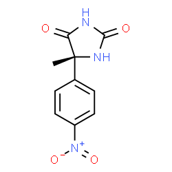 ChemSpider 2D Image | (5R)-5-Methyl-5-(4-nitrophenyl)-2,4-imidazolidinedione | C10H9N3O4