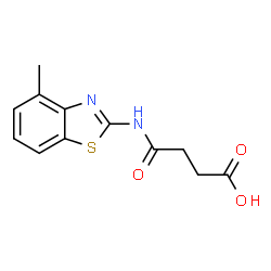 ChemSpider 2D Image | 4-((4-methylbenzo[d]thiazol-2-yl)amino)-4-oxobutanoic acid | C12H12N2O3S