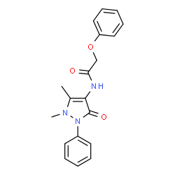 ChemSpider 2D Image | N-(1,5-Dimethyl-3-oxo-2-phenyl-2,3-dihydro-1H-pyrazol-4-yl)-2-phenoxyacetamide | C19H19N3O3