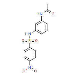 ChemSpider 2D Image | N-(3-{[(4-Nitrophenyl)sulfonyl]amino}phenyl)acetamide | C14H13N3O5S
