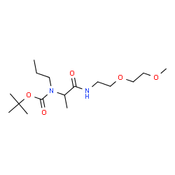 ChemSpider 2D Image | N-[2-(2-Methoxyethoxy)ethyl]-N~2~-{[(2-methyl-2-propanyl)oxy]carbonyl}-N~2~-propylalaninamide | C16H32N2O5