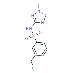 ChemSpider 2D Image | 3-(Chloromethyl)-N-(2-methyl-2H-tetrazol-5-yl)benzenesulfonamide | C9H10ClN5O2S