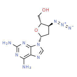 ChemSpider 2D Image | 2-Amino-3'-azido-2',3'-dideoxyadenosine | C10H13N9O2