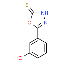 ChemSpider 2D Image | 3-(5-Mercapto-1,3,4-Oxadiazol-2-Yl)-Phenol | C8H6N2O2S