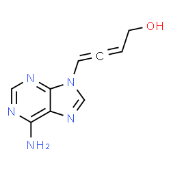 ChemSpider 2D Image | 4-(6-Amino-9H-purin-9-yl)-2,3-butadien-1-ol | C9H9N5O