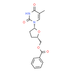 ChemSpider 2D Image | [(2S,5R)-5-(5-Methyl-2,4-dioxo-3,4-dihydro-1(2H)-pyrimidinyl)tetrahydro-2-furanyl]methyl benzoate | C17H18N2O5