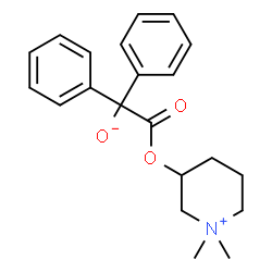 ChemSpider 2D Image | 2-[(1,1-Dimethyl-3-piperidiniumyl)oxy]-2-oxo-1,1-diphenylethanolate | C21H25NO3