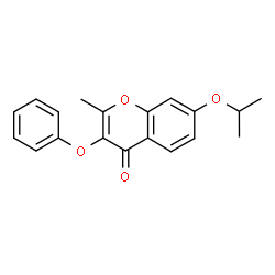 ChemSpider 2D Image | 7-Isopropoxy-2-methyl-3-phenoxy-4H-chromen-4-one | C19H18O4