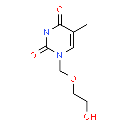 ChemSpider 2D Image | 1-(2-HYDROXYETHOXY)METHYL-5-METHYLURACIL | C8H12N2O4