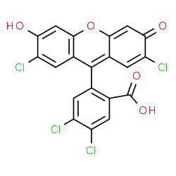 ChemSpider 2D Image | 4,5-Dichloro-2-(2,7-dichloro-6-hydroxy-3-oxo-3H-xanthen-9-yl)benzoic acid | C20H8Cl4O5