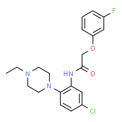 ChemSpider 2D Image | N-[5-Chloro-2-(4-ethyl-1-piperazinyl)phenyl]-2-(3-fluorophenoxy)acetamide | C20H23ClFN3O2