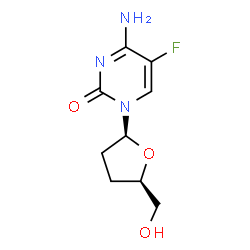 ChemSpider 2D Image | 4-Amino-5-fluoro-1-[(2S,5R)-5-(hydroxymethyl)tetrahydro-2-furanyl]-2(1H)-pyrimidinone | C9H12FN3O3