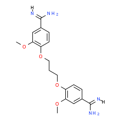 ChemSpider 2D Image | 4,4'-[1,3-Propanediylbis(oxy)]bis(3-methoxybenzenecarboximidamide) | C19H24N4O4