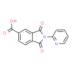 ChemSpider 2D Image | 1,3-dioxo-2-(pyridin-2-yl)isoindole-5-carboxylic acid | C14H8N2O4
