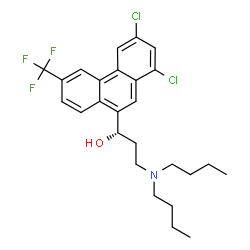 ChemSpider 2D Image | (1S)-3-(Dibutylamino)-1-[1,3-dichloro-6-(trifluoromethyl)-9-phenanthryl]-1-propanol | C26H30Cl2F3NO