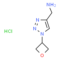 ChemSpider 2D Image | 1-[1-(3-Oxetanyl)-1H-1,2,3-triazol-4-yl]methanamine hydrochloride (1:1) | C6H11ClN4O