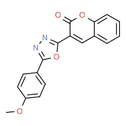 ChemSpider 2D Image | 3-[5-(4-Methoxy-phenyl)-[1,3,4]oxadiazol-2-yl]-chromen-2-one | C18H12N2O4