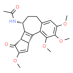 ChemSpider 2D Image | N-[(7R,7bS,10aR)-1,2,3,9-Tetramethoxy-8-oxo-5,6,7,7b,8,10a-hexahydrobenzo[a]cyclopenta[3,4]cyclobuta[1,2-c][7]annulen-7-yl]acetamide | C22H25NO6