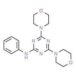 ChemSpider 2D Image | 4,6-Di(4-morpholinyl)-N-phenyl-1,3,5-triazin-2-amine | C17H22N6O2