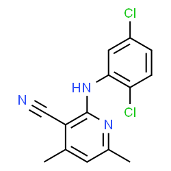 ChemSpider 2D Image | 2-[(2,5-Dichlorophenyl)amino]-4,6-dimethylnicotinonitrile | C14H11Cl2N3
