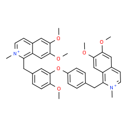 ChemSpider 2D Image | 1-(4-{5-[(6,7-Dimethoxy-2-methyl-1-isoquinoliniumyl)methyl]-2-methoxyphenoxy}benzyl)-6,7-dimethoxy-2-methylisoquinolinium | C39H40N2O6