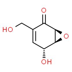 ChemSpider 2D Image | (1S,5R,6S)-5-Hydroxy-3-(hydroxymethyl)-7-oxabicyclo[4.1.0]hept-3-en-2-one | C7H8O4
